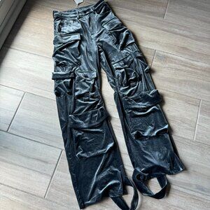 Two Twin Style Velvet Cargo Pants – Streetwear Chic (NWT, Size S)